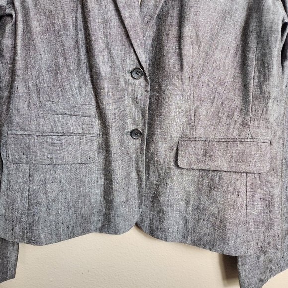 Banana Republic Womens 100% Linen Short 2 Button Collar Blazer-Size 10 - Picture 3 of 8